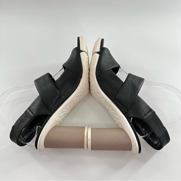 Clarks heels size 9 40 black taupe leather avant-garde color blocking funky - Picture 6 of 13